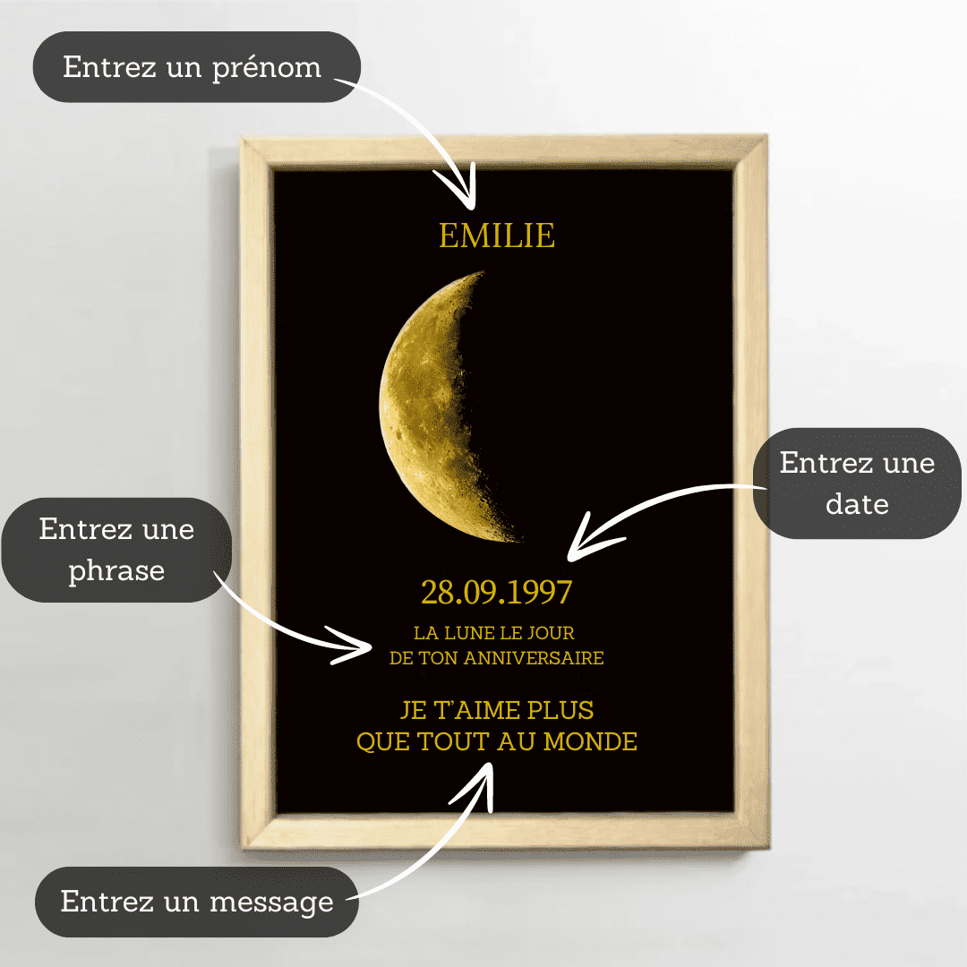 Tableau Personnalisé sur mesure, phase Lunaire