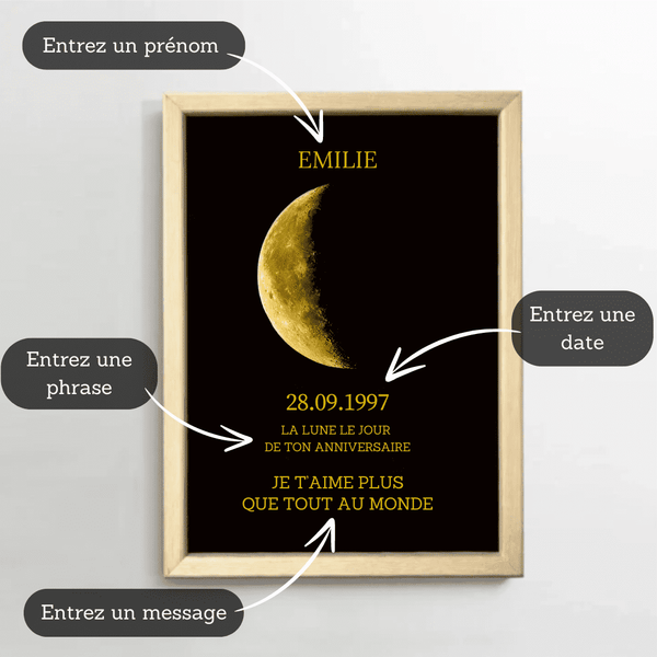 Tableau Personnalisé sur mesure, phase Lunaire